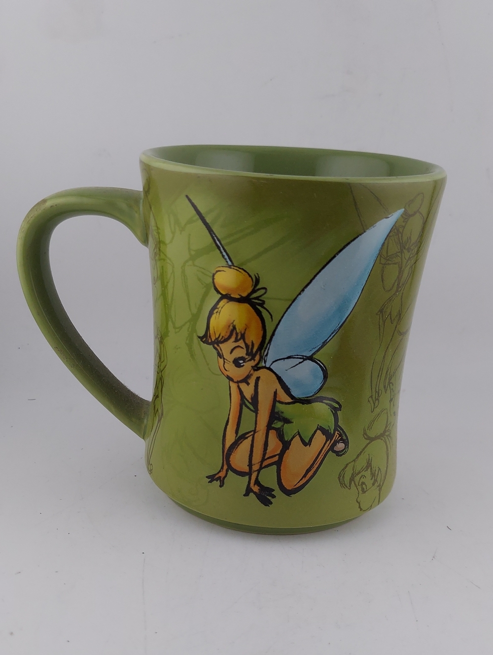 Disney Tinker Bell Green Ceramic Mug with Blue Wings